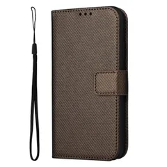 iPhone15 ケース 手帳 アイフォン15  チェックレザー シンプル 手帳 ケース 【Color】 ゴールド