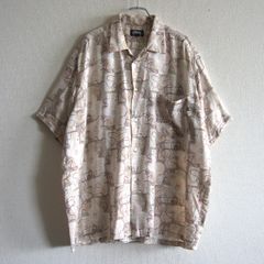 【80s/USA製】OLD STUSSY【オープンカラー シャツ】L ステューシー オールド ビッグシルエット オーバーサイズ 古着 25070132