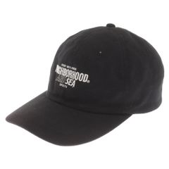 NEIGHBORHOOD (ネイバーフッド) 23SS ×WIND AND SEA DAD CAP ウィンダシー ロゴ刺繍キャップ 帽子 231YGWSN-HT01S ブラック