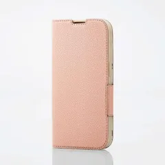 iPhone 14 Pro 用 ソフトレザー 手帳型 ケース ライトピンク 1個