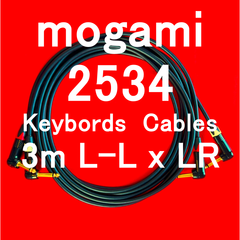 mogami 2534  KEYBORD用途に最適!! TS標準フォン L ⇔ L 3m x 2 LR Neutrik Gold Plated Plug
