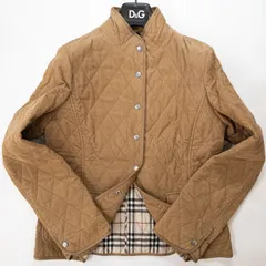 【美品】バーバリーロンドン Burberry LONDON  中綿キルティングジャケット コーデュロイ スタンドカラー ノバチェック柄 コットン 綿100% キャメル 茶 40/L ロゴボタン ライダース ブルゾン