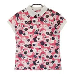 サイズ：0 MASTER BUNNY EDITION マスターバニーエディション  半袖ポロシャツ 花 総柄 レッド系 [240101426506] ゴルフウェア レディース ストスト