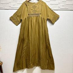 【古着】USED古着 サマンサモスモス Samansa Mos2 ワンピース  キャメル 春 夏 秋 刺繍 かわいい  ナチュラル FROM INDIA カットワーク F AP-240523-001-HY