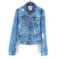 ZARA(ザラ) レディース ウォッシュ カラーネック デニムジャケット 青 ( HU34680 )