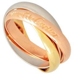 カルティエ Cartier トリニティ MM クラシック リング 指輪 #52 K18YG 7.7g K18PG K18WG イエローゴールド ピンク ホワイト スリーカラー【中古】
