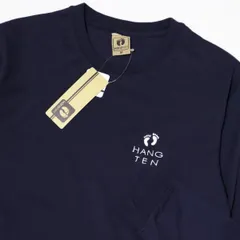 ★ハンテン HANGTEN 新品 メンズ シンプル 刺繍ロゴ カジュアル 長袖 シャツ トップス 紺 Mサイズ [SO530-BL5-M] 一 三 壱★QWER★
