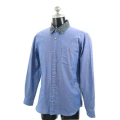 新品 泥棒日記 刺し子 絣風 シャンブレー シャツ どろぼうにっき ブルー メンズ 【200228】