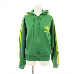 アディダスオリジナルス adidas originals ジップアップパーカー フーディー ライン ロゴ L 緑 185276 /MM
