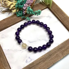 ルチルクォーツ&アメジスト ブレスレット パワーストーン   / メンズ レディース 男性 女性 金運 仕事運 お守り ▲