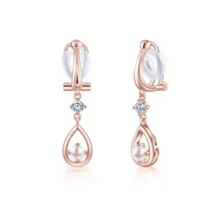 Free bird イヤリング レディース 人気 「純粋な心」 揺れる ノンホールピアス 金属アレルギー対応シルバー925 ジルコニア 日常使いや 結婚記念日にも最適