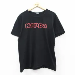 XL/古着 カッパ Kappa 半袖 Tシャツ メンズ ビッグロゴ クルーネック 黒 ブラック 25aug23 中古