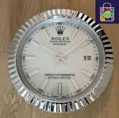 海外販促用　ROLEX ロレックス　デイトジャスト大型掛け時計　シルバー-WTO輸入
