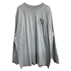 Carhartt 長袖 ロゴTシャツ 2XLサイズ カーハート オリジナルフィット グレー 古着卸 アメリカ仕入 t2503-3131
