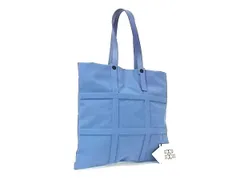■美品■ BAO BAO ISSEY MIYAKE バオバオイッセイミヤケ グリッド ナイロンキャンバス ショルダーバッグ トート ブルー系 FM7303