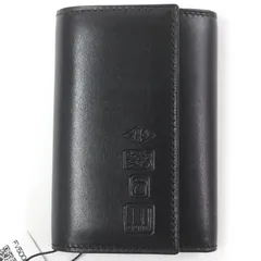 未使用品□Dunhill ダンヒル FV5000A ロゴ型押し シルバー金具 三つ折り 6連 レザー キーケース ブラック 箱付き イタリア製 メンズ