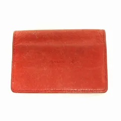 アニエスベー agnes b. フラップ カードケース 名刺入れ ロゴ型押し レザー 赤 レッドのサムネイル