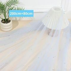 結婚式 ウェルカムスペース パール付きチュール テーブルクロス ホワイト①