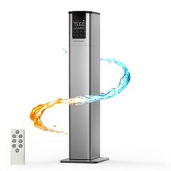 KEECOON 加湿器 スチーム式 大容量13L 100℃高温除菌 加熱式 +超音波式 ハイブリッド式 アロマ加湿 器. お手入れしやすい 自動湿度調整 タワー 上から給水 水浄化 省エネ 遠隔制御 最大噴霧量500ML/H 40畳 30dB静音 おやすみ 0