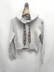 ◇ ⊇ ZARA KNIT ザラ ビジュー 長袖 ニット セーター サイズEUR M USA M MEX 28 グレー系 レディース E  【1507230010803】