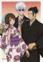 【中古】キャラカード 五条悟＆夏油傑＆家入硝子 「呪術廻戦×浅草花やしき 描き下ろしイラスト 懐玉・玉折 浴衣ver. トレーディングブロマイド」