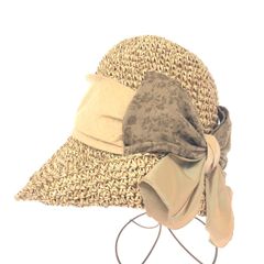 CA4LA カシラ  帽子   ベージュ ペーパー レディース リボン 帽子 服飾小物　240001139326