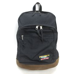 Q■90’S■エルエルビーン/L.L.BEAN ボトムレザー リュックサックBAG■黒/レトロ/3【中古】