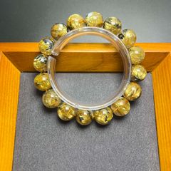 太陽放射 ルチル ヘマタイト ブレスレット 一点物 回紋珠 水晶パーツ