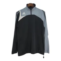 adidas アディダス ハーフジップ プルオーバジャケット ジャージ ブラック（メンズ L ）中古 古着 T5624