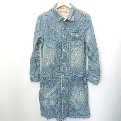 ◇ BEAMS heart デニム 長袖 膝丈 ワンピース サイズF ブルー レディース E  【1407020010788】のサムネイル