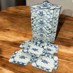 【新品未使用】 五段重器　取り皿　各５個　各段に収納可能　お洒落食器　レトロ食器