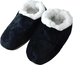 ルームシューズ 《01ブラック》 新品 未使用 裏ボア フリース 柔らか 暖か 軽量 ルームスリッパ 【A5W】【ゆうパケット】 ファッション