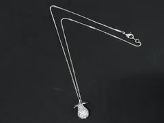 ■極美品■ SWAROVSKI スワロフスキー 洋梨モチーフ ラインストーン ネックレス ペンダント アクセサリー シルバー系 DK4472
