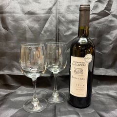 [値下げ交渉歓迎] 食器 ワイングラス ARC フランス製 高品質ガラス 2個セット 丈夫 ホテル仕様 結婚式場使用 赤白兼用 シンプル 上品 普段使いOK 美品 即購入OK