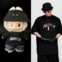 3点セット帽子服パンツラブブ着せ替え　17㎝　LABUBU服　着せ替え　ラブブぬい服　15㎝ドール着替え