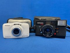【美品】Nikon/ニコン COOLPIX S32  クールピクス コンパクトデジタルカメラ デジカメ ＋　KONICA C35 フィルムカメラ【A9/C191】