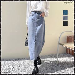 デニムスカート スリット タイトスカートレディース ハイウエスト レトロ ロングスカート 大人カジュアル 体型カバー 着やせ ストレートスカート韓国 春夏秋冬ペンシルスカート Iラインスカート おしゃれストリート