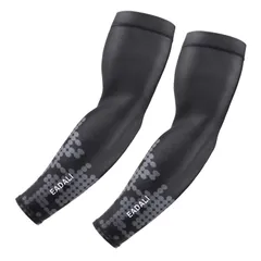 [Eadali] アームカバー 腕カバー 冷感作用 吸汗速乾 滑り止め UPF50+ UV対策 日焼け止めカバー 紫外線対策 スポーツ活動用 夏マスト 【男女兼用】 【2枚】 カモフラブラック