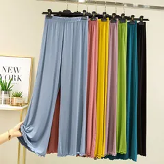 ワイドパンツ 接触冷感 ガウチョパンツ レディース スカーチョ ボトムス プリーツ 揺れる ウエストゴム 美脚 美尻 パンツqdfs563