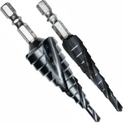 人気  KESAKICHI 三枚刃 ステップドリル タケノコドリル たけのこドリル チタンコーティング ステンレス 段付きドリル (2個セット 4‐12mm9段＋4‐22mm10段) 【日本国内企画品】