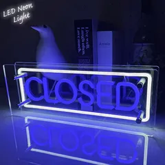 LEDネオンサイン ネオン管風 CLOSED クローズド インテリア ライト LED ネオンサイン 看板 サインボード 光る 光る看板 ネオン 部屋 居酒屋 ショップ カフェ バー 雑貨 アメリカ雑貨 アメリカン雑貨 店舗用 ネオン管 NK-81