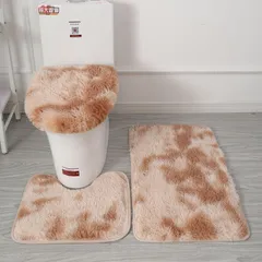 新品未使用トイレマット+フタカバー+便座カバー 3点セットトイレマットふわふわ 洗える 滑り止め 抗菌防臭 おしゃれ 無地 へたりにくい マイクロ素材 北欧