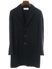 CARUSO カルーゾ CARUSO 2TONE D/F CHETR ウールコート ブラック 44