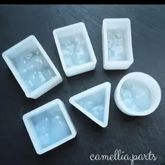 合計6個【波模様入りレジンモールド 6種セット】キーホルダーやアクセサリー作りに最適｜水面風デザイン