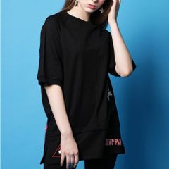 韓国ストリートファッションユニセックスゆったりしたロングTシャツ