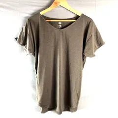 ユニクロ UNIQLO カットソー エアリズム 半袖 Vネック ブラウン Mサイズ 2025083100353