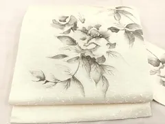 平和屋着物○九寸名古屋帯 髭紬 作家物 手描き 遠山風景文 正絹 逸品