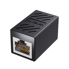 ネットワークケーブル 延長コネクタ cat7 cat6 RJ45中継コネクタ ギガビット対応 8P8C LAN端子 メス-メス (ブラック) 0