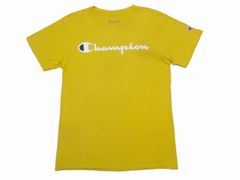 Champion ロゴプリント コットンTシャツ S 黄色 USAチャンピオン古着