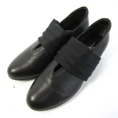 1249【美品】ミスキョウコ フラット パンプス レザー 黒 24.5